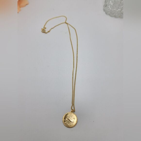 Signed Gold Necklace with circle Scorpio pendant - Picture 4 of 8